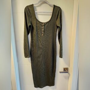 Long sleeve body con dress